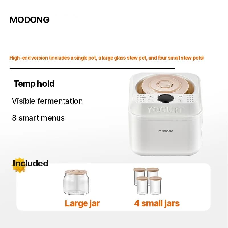 Automatisk yoghurtmaskine og fermenter, 500-1000ml, 220V