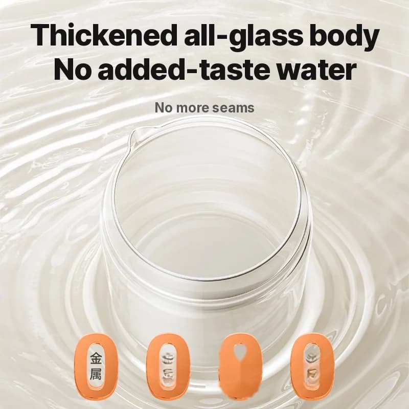 Elektrisk sundhedskande i glas med dobbeltlags anti-skoldning