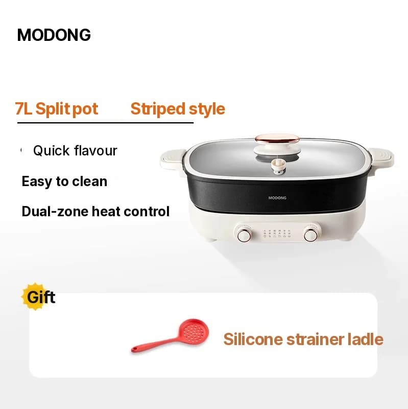 Elektrisk hotpot 7L med skilleplade eller fire rum, 220V, delt gryde