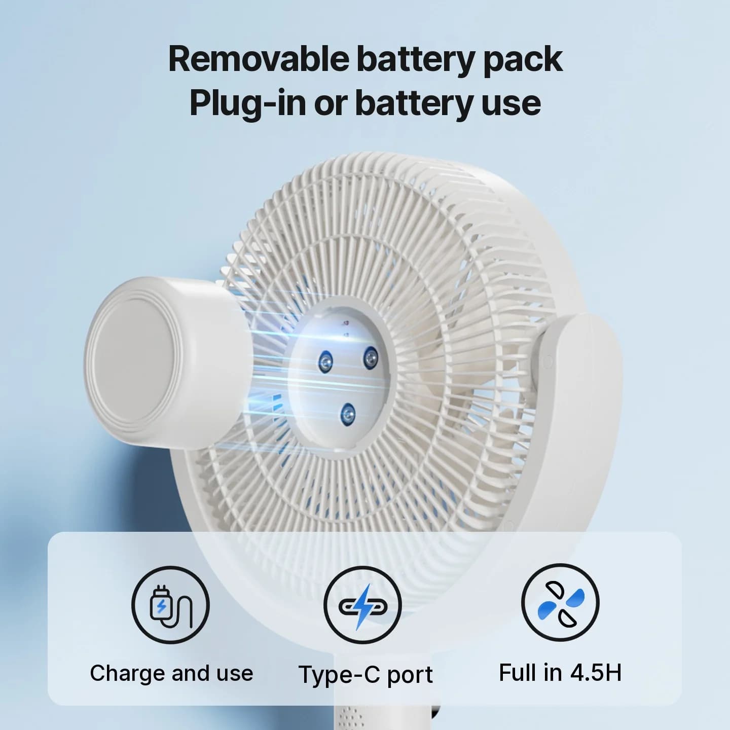 Smart bordcirkulationsventilator med stemmestyring og oscillation