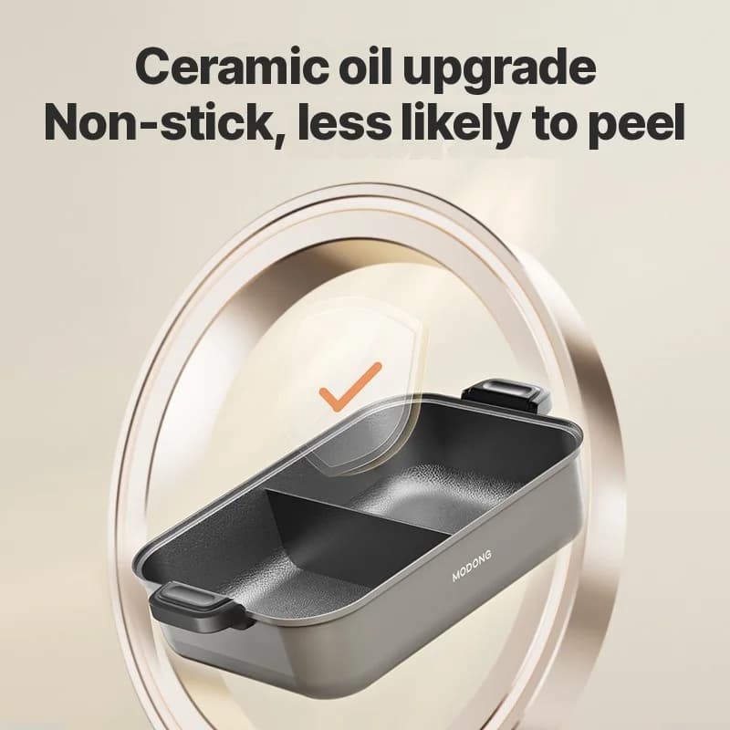 Delt elektrisk hotpot med nonstick-belægning, 8L kapacitet