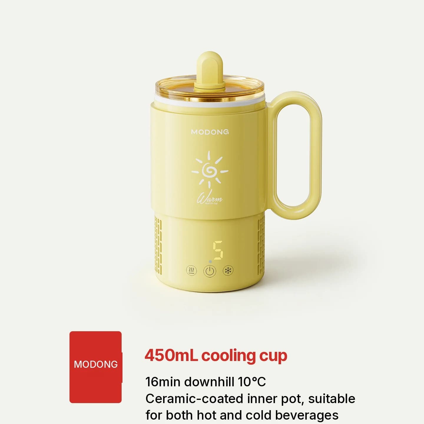 Mini køle- og varmekop, 450ml, 36W, touch-styring