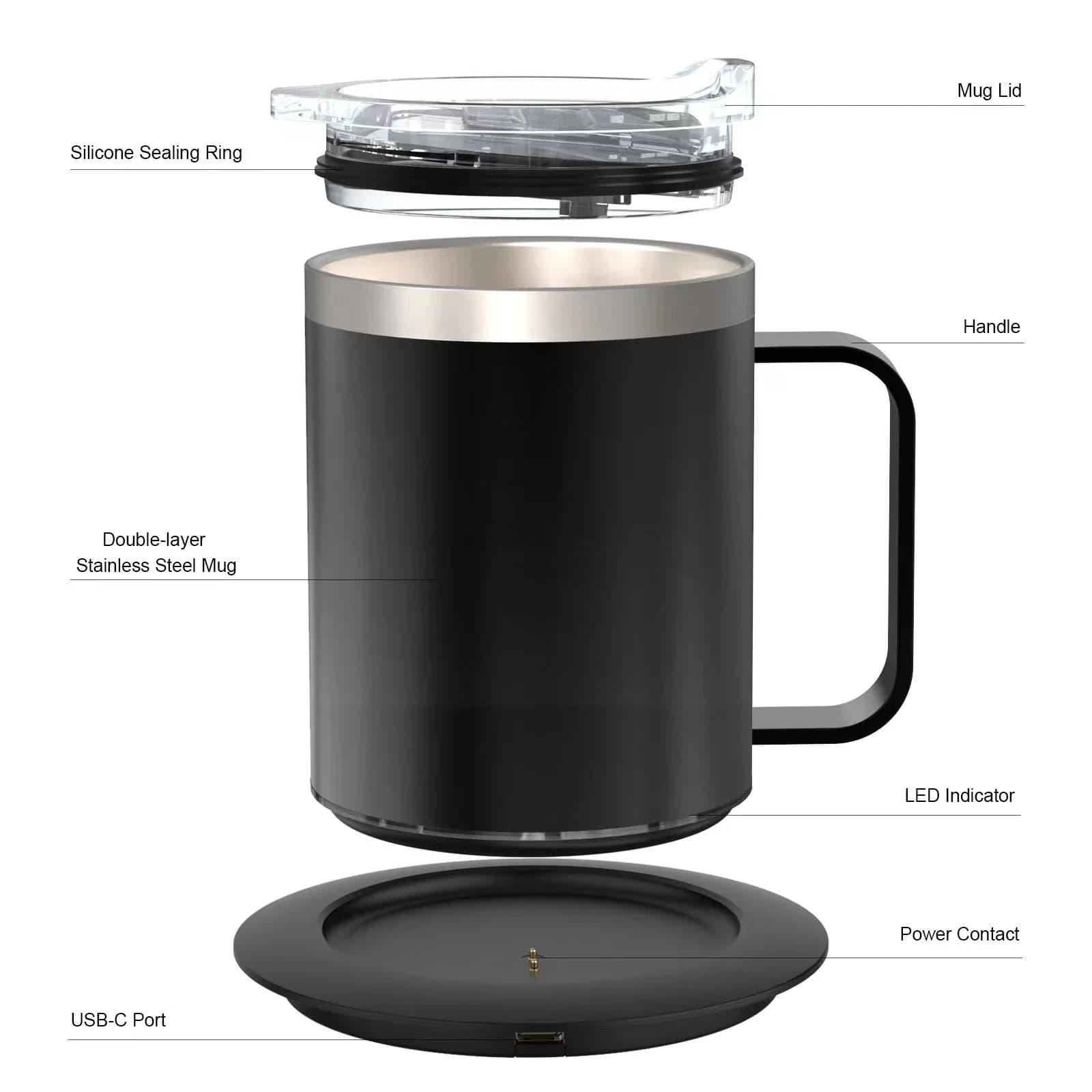 12oz USB-opvarmet kaffekrus