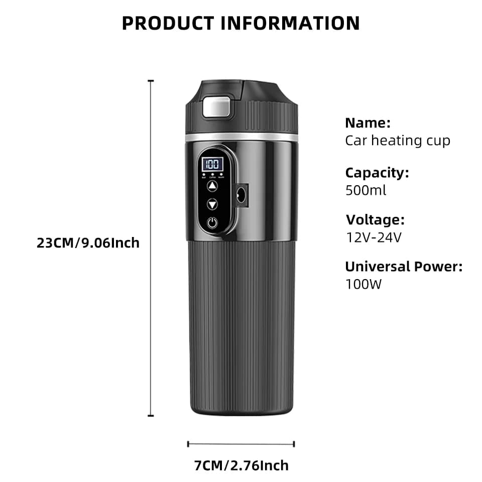 500ml 12V/24V elektrisk varmekop
