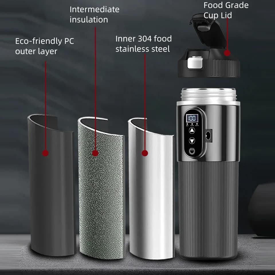 500ml 12V/24V elektrisk varmekop